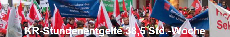 KR-Stundenentgelte 38,5 Std.-Woche