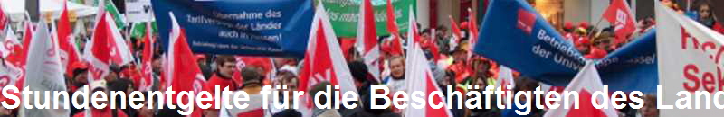 Stundenentgelte f�r die Besch�ftigten des Landes Hessen mit 38,5 Std